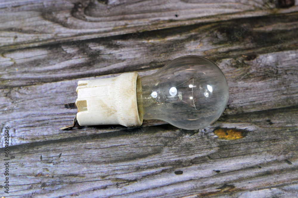 incandescent light globe bulb lamp, an electric light with a wire