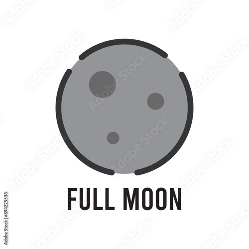 full moon phase icon vector