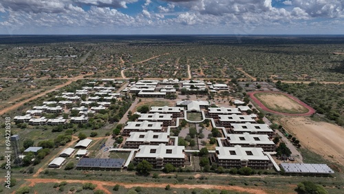 Goodhope Senior Secondary School aerial view in Goodhope, Botswana, Africa