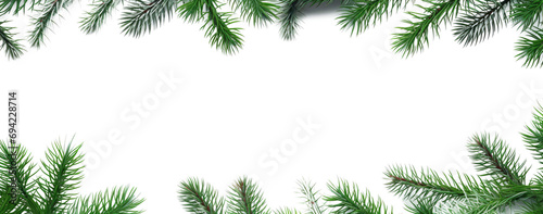 Festive Christmas Background with Pine Branches Transparent