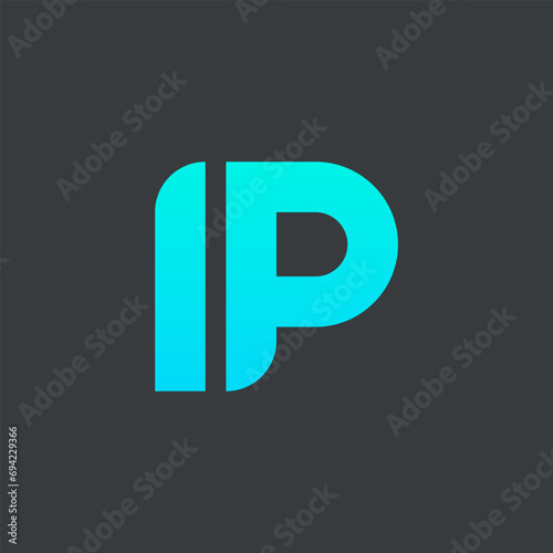 Initial Elegant IP Logo Design.