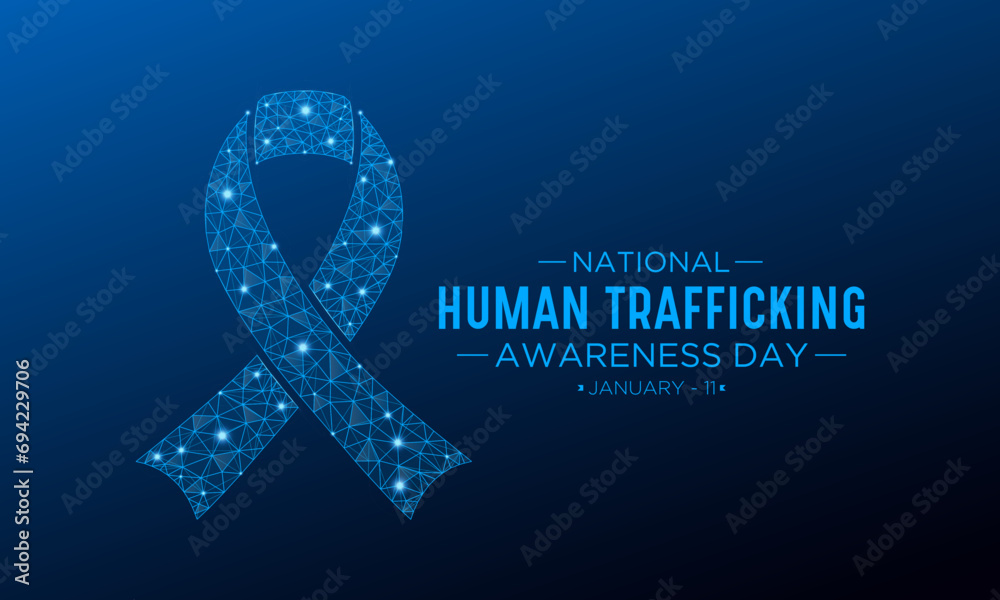 National Human Trafficking Awareness Day is observed every year on january 11. Vector illustration on the theme of Human Trafficking Day. Template for banner, greeting card, poster with background. - obrazy, fototapety, plakaty 