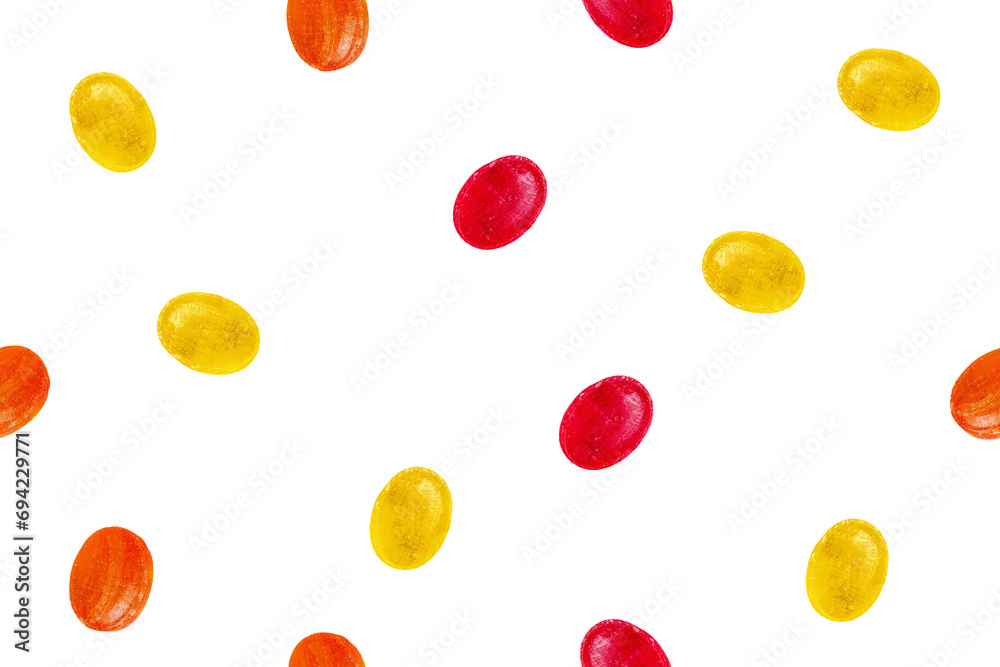 Seamless Pattern with Colorful Hard Candies Seamless Pattern with Colorful Hard Candies