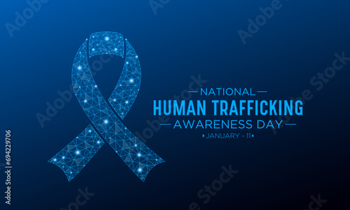 National Human Trafficking Awareness Day is observed every year on january 11. Vector illustration on the theme of Human Trafficking Day. Template for banner, greeting card, poster with background.