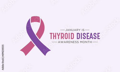 National thyroid awareness month is observed every year on january. January is thyroid disease awareness month. Vector template for banner, greeting card, poster with background. Vector illustration.