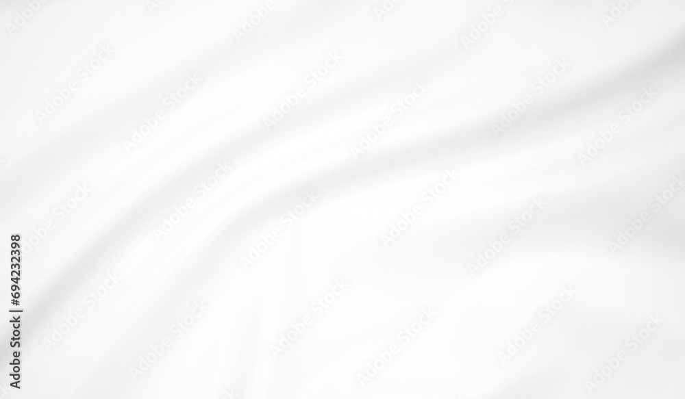 Abstract soft image of white silk fabric, cloth surface background.