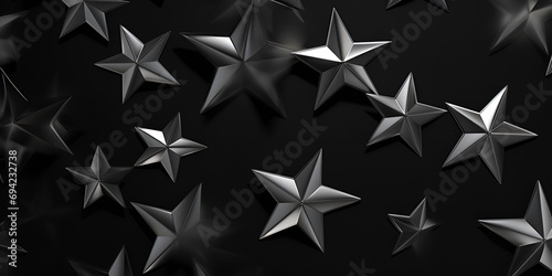 Silver stars on black background concept chirstmas holiday birthday marriage and other events