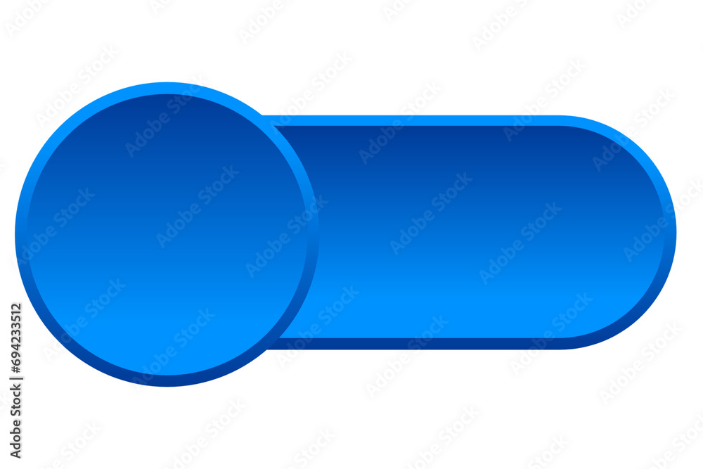 blue button on isolated on transparent background. Toggle button switch. Web interface button. blue button on isolated on transparent background. Toggle button switch. Web interface button.