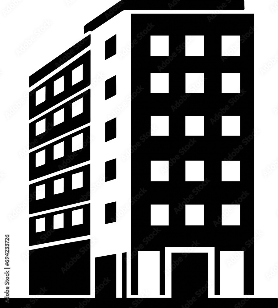 Apartment Building Icon Symbol - Urban Living Representation Apartment Building Icon Symbol - Urban Living Representation