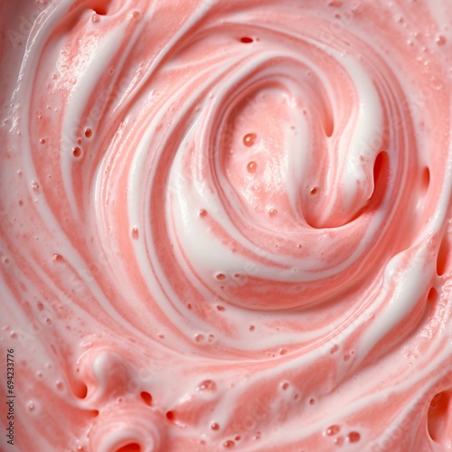 Fruity Delight. Strawberries in Milky Yogurt Splash