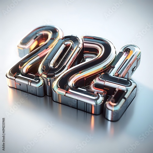 Vector happy new year 2024 with festive numbers full of beautiful colors happy new year 2024 celebration 