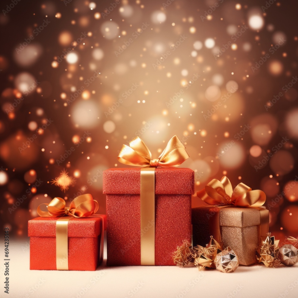 holiday decorations with warm glow blurred background holiday decorations with warm glow blurred background