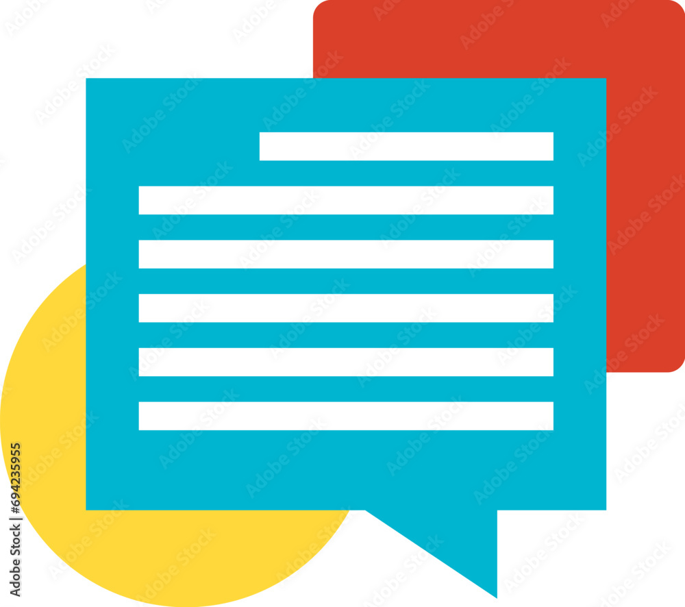 Instruction from superior to his subordinates. Monologue speech bubble, business process organization flat symbol. Simple flat color icon isolated on white background Instruction from superior to his subordinates. Monologue speech bubble, business process organization flat symbol. Simple flat color icon isolated on white background