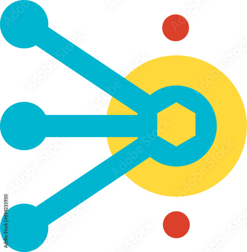 Delegation of responsibilities and distribution of tasks. Distribution diagram, business process organization flat symbol. Simple flat color icon isolated on white background