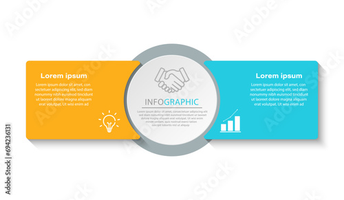 Business concept with 2 steps, options, process. Vector illustration.
 photo