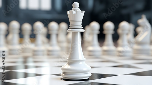 A chess board with a single king piece standing on it. 