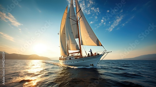 boat sailing in the middle of the sea