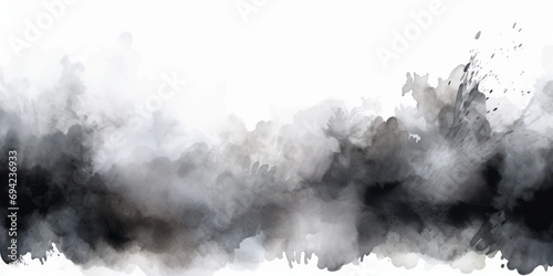 Background. Monochrome Cloudscape. Serene Black and White Painting