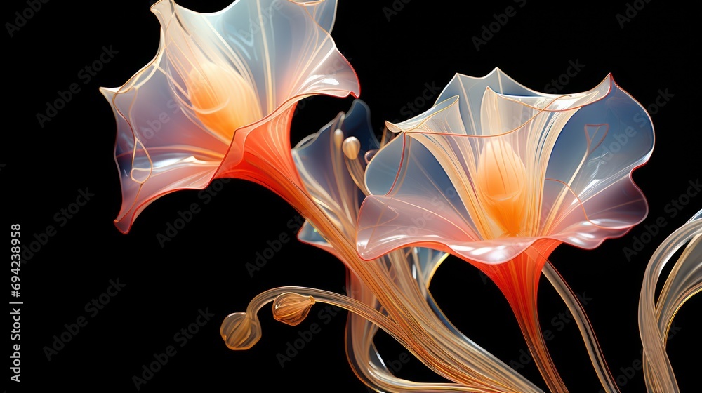 Obraz premium abstract portrait of a curving orange flower uhd wallpaper