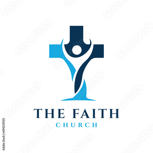 The Faith Church Religion Logo design Modern and simple Logo concept