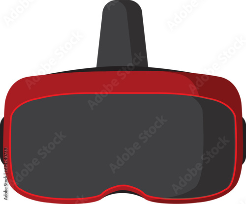 Stereoscopic 3d vr illustration. Vector virtual digital cyberspace technology. Innovation device
