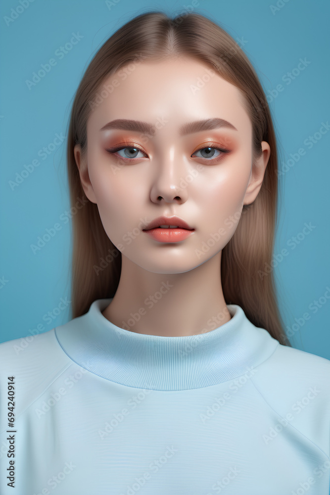 Russian Model Wearing Makeup With Clean Skinned, Stunning Russian Model with Impeccable Makeup Russian Model Wearing Makeup With Clean Skinned, Stunning Russian Model with Impeccable Makeup
