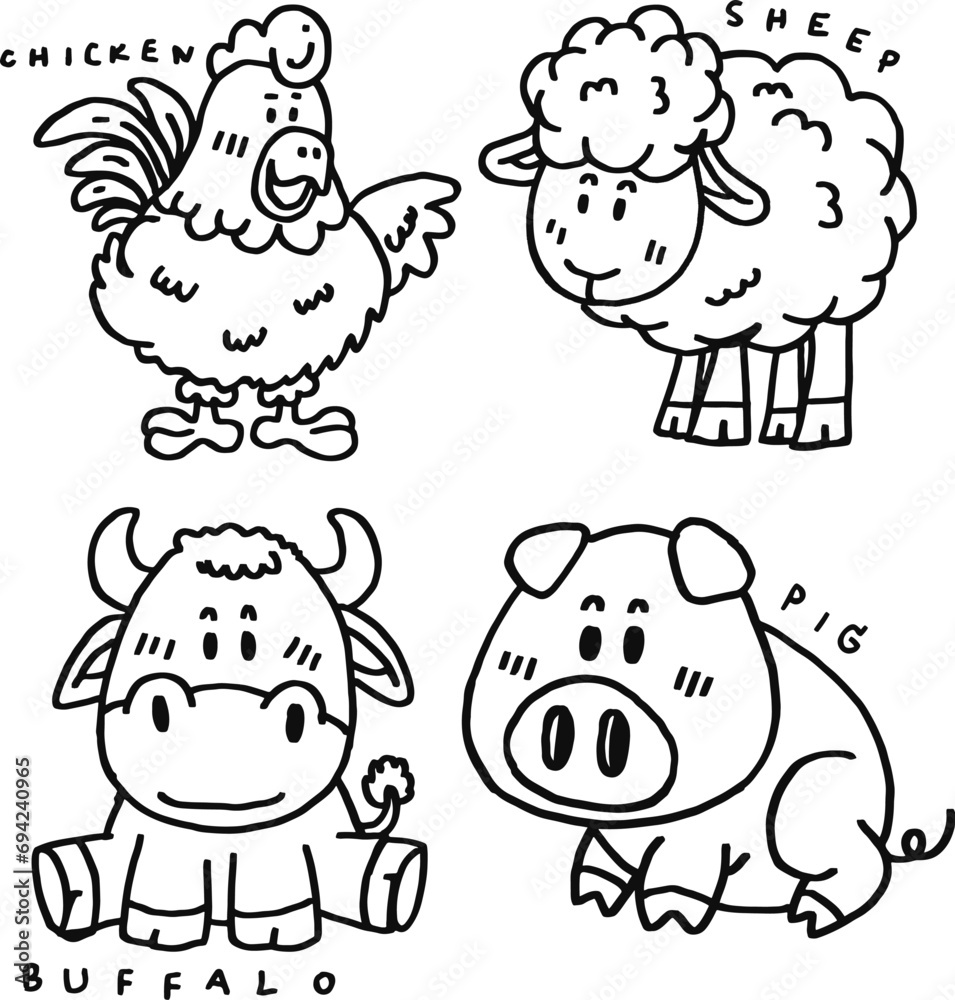 hand drawn cute animal and text for templates hand drawn cute animal and text for templates