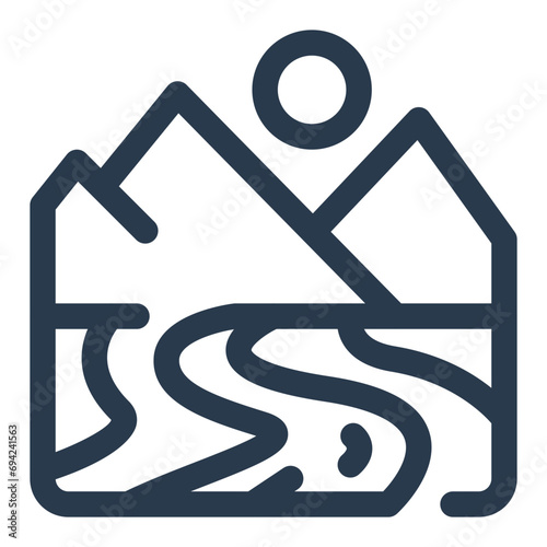 Meandering Flow of River Icon