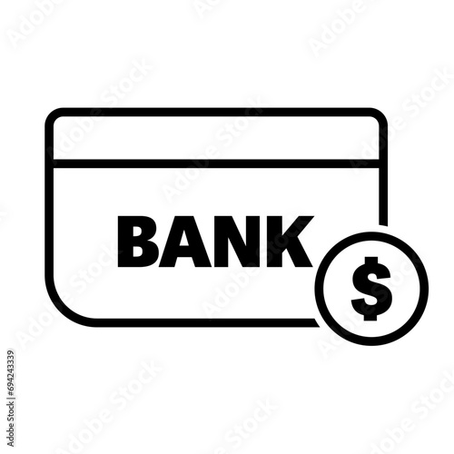 Dollar bank account icon. Vector.