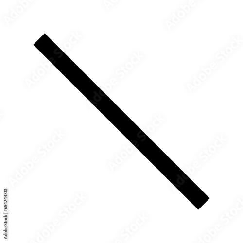 Simple diagonal line icon. Vector. photo