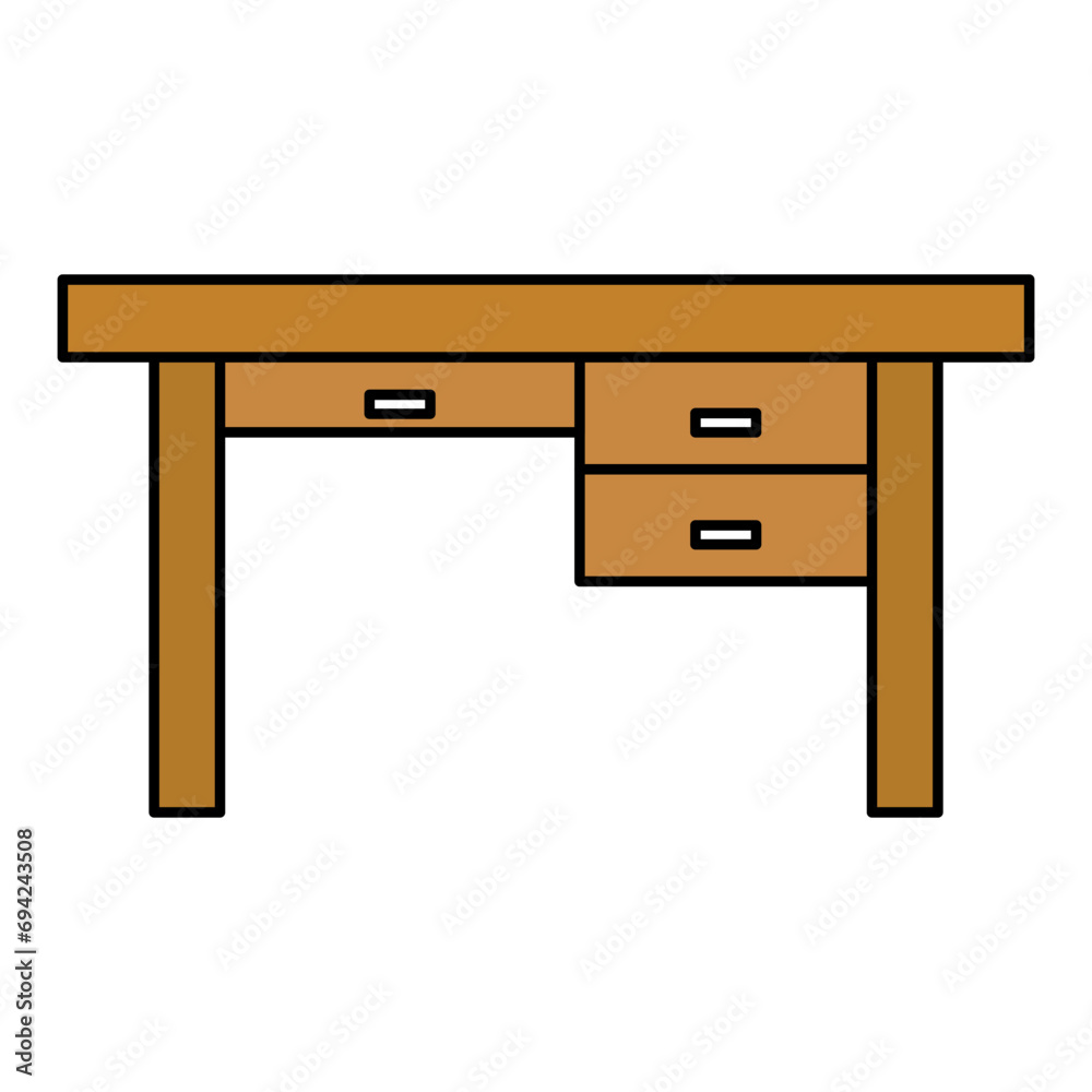 Study desk with drawers icon. Vector. Study desk with drawers icon. Vector.