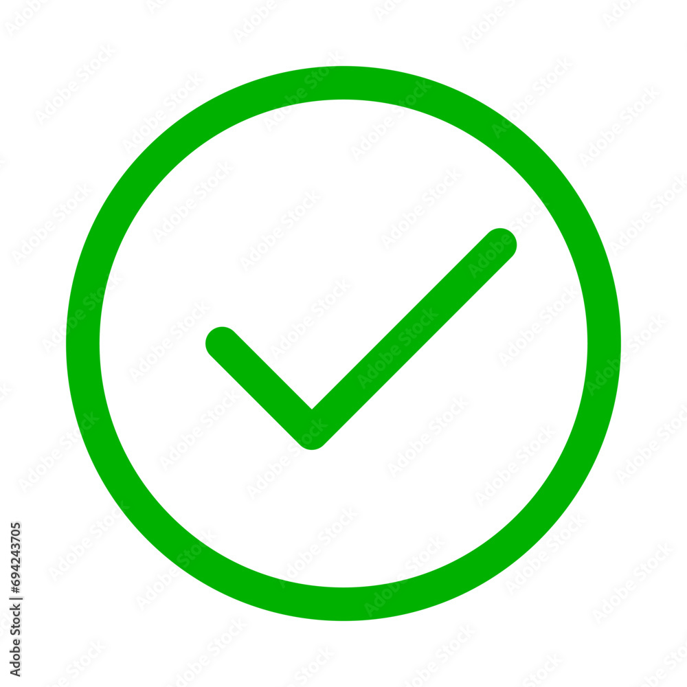 Round simple green check box. Vector. Round simple green check box. Vector.