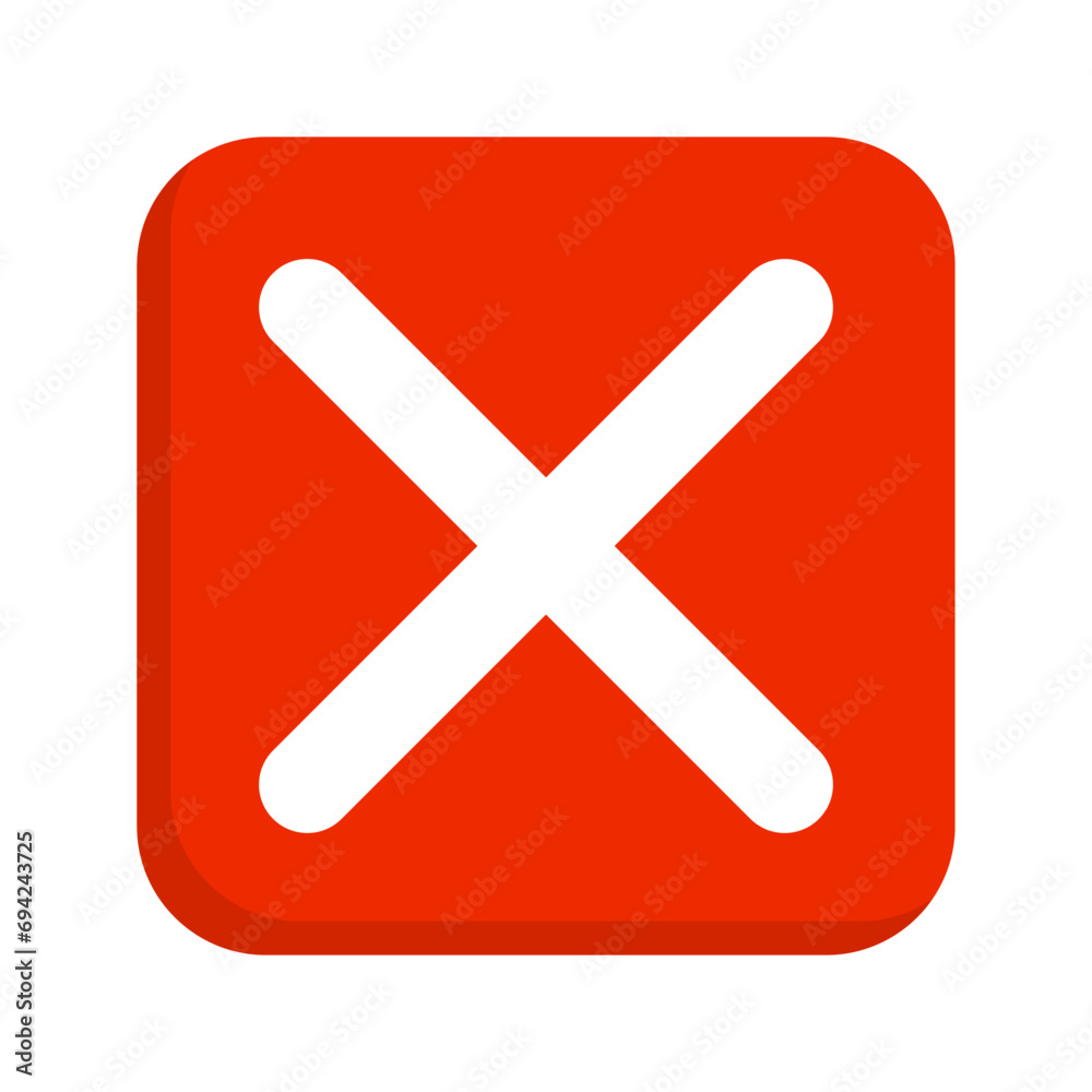 Obraz premium Square cross mark box icon. Vector.