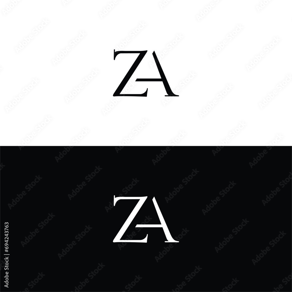 Z A Initial Monogram Logo Design Z A Initial Monogram Logo Design