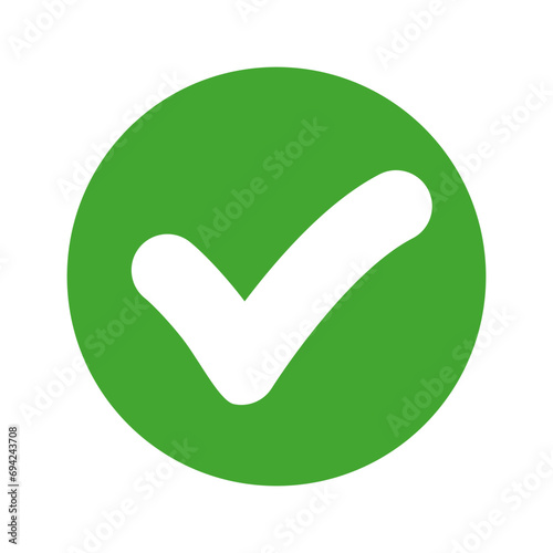 Round checkbox icon. Done. Vector.