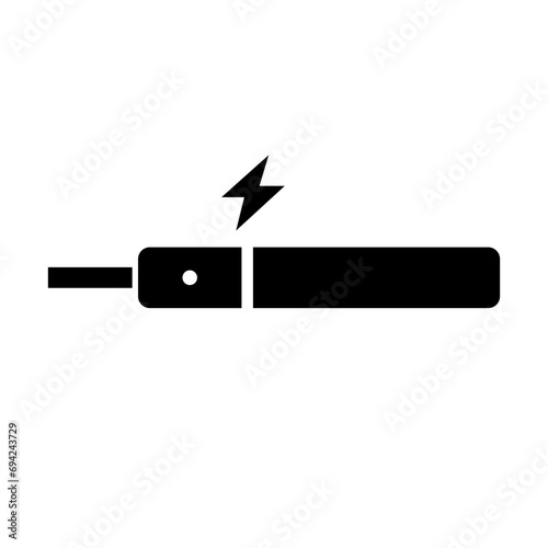 Pen type electronic cigarette icon. Vector.