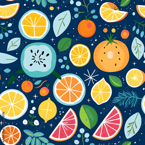 seamless pattern with oranges