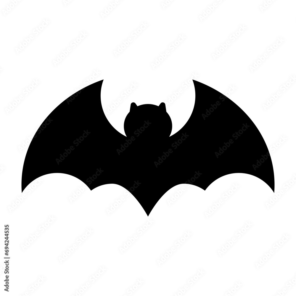 Cute bat silhouette icon. Vector. Cute bat silhouette icon. Vector.