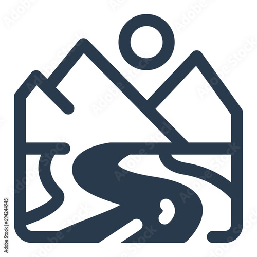 Meandering Flow of River Icon