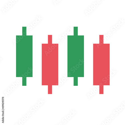Candlestick chart. Technical analysis of investments. Vector.