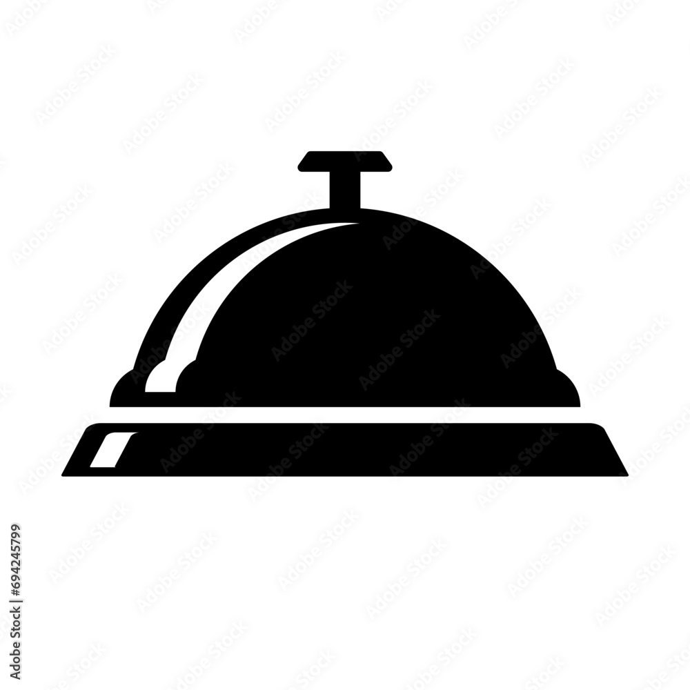 Fototapeta premium Service bell silhouette icon. Reception bell. Vector.