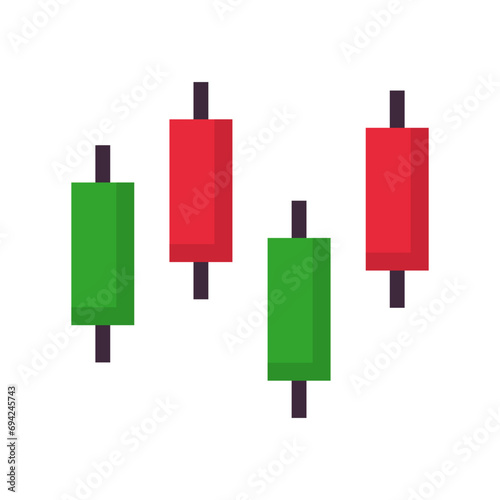 Candlestick icon. Investment chart. Vector.
