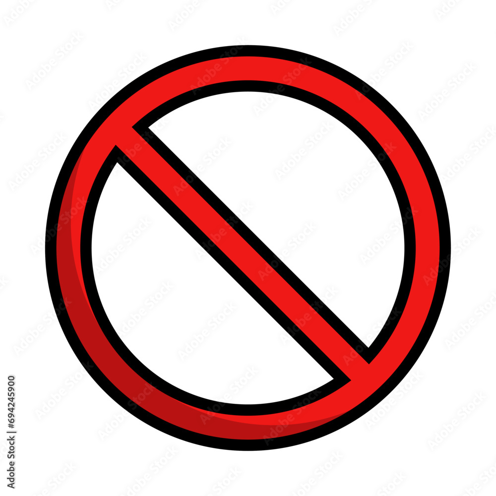 Flat design prohibition icon. Regulations or rules icon. Vector. Flat design prohibition icon. Regulations or rules icon. Vector.
