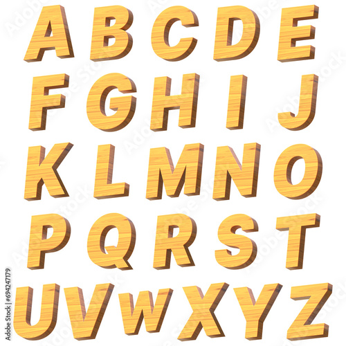 a wooden set of alphabets