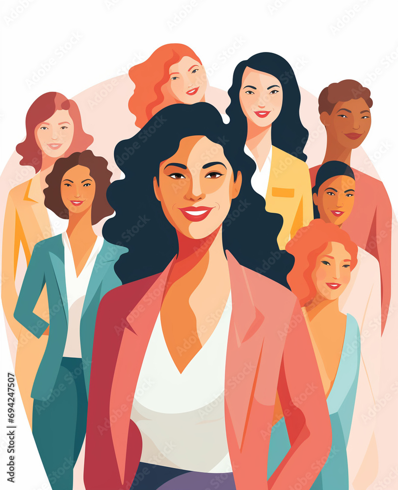 Portrait of a beautiful young businesswoman with a group of people behind her Portrait of a beautiful young businesswoman with a group of people behind her