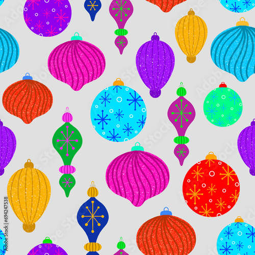 Holiday Christmas Ornaments seamless pattern