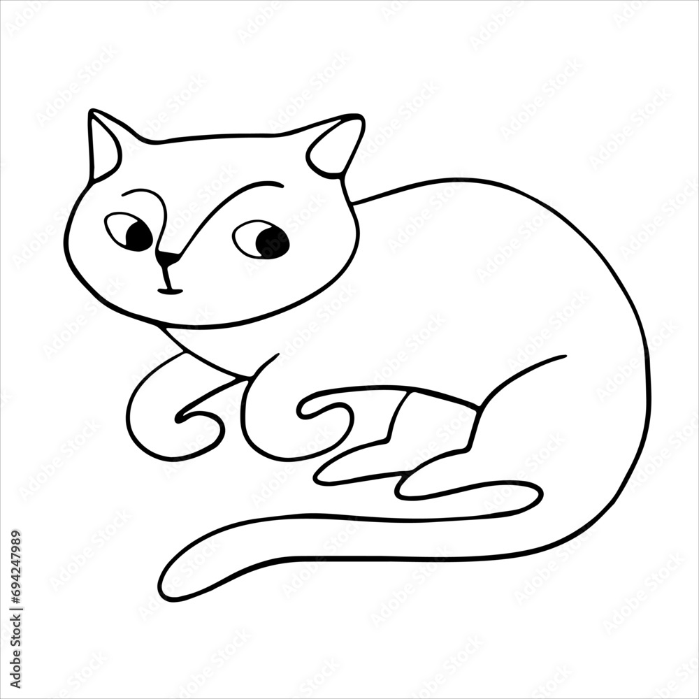 vector drawing, striped kitty vector drawing, striped kitty