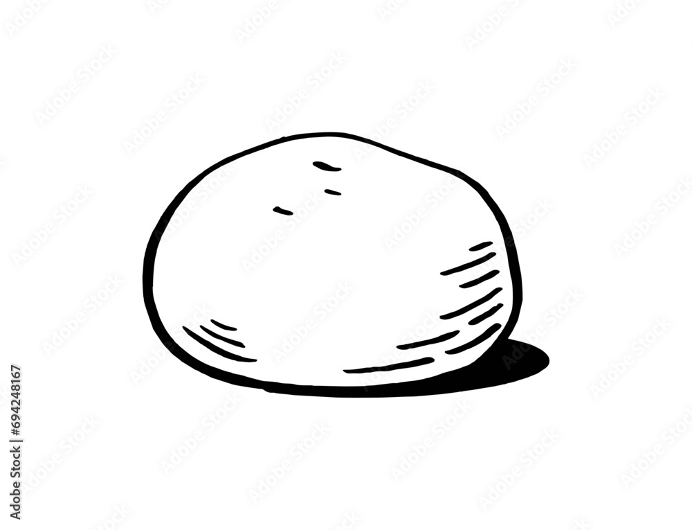 Fototapeta premium Mozzarella cheese balls for restaurant menus Packaging Vector Illustration Hand drawn