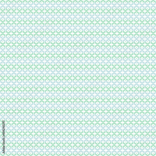 Flower Pattern Blue and Green Delicate Design Vector Graphic