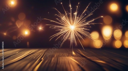 glowing sparkler on blurred background, happy new year background, happy New Year background with glowing sparklers © Gegham